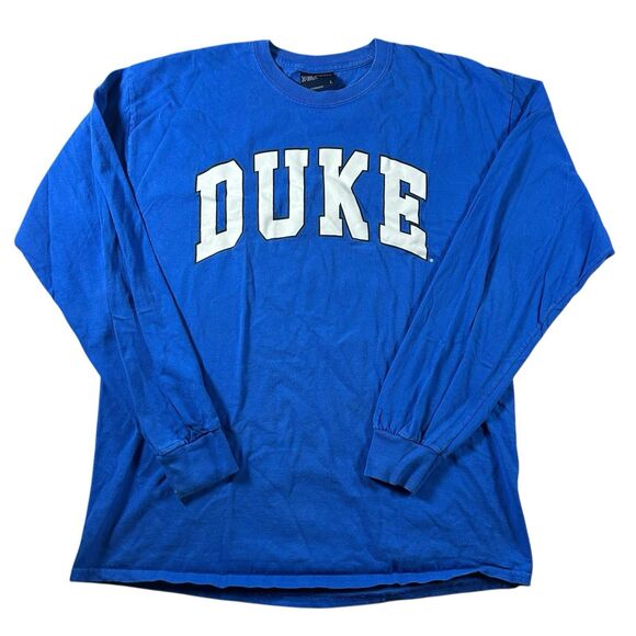 Duke Blue Devils Spell Out Graphic Shirt Men’s Large Long Sleeve University Y2K - Picture 2 of 9